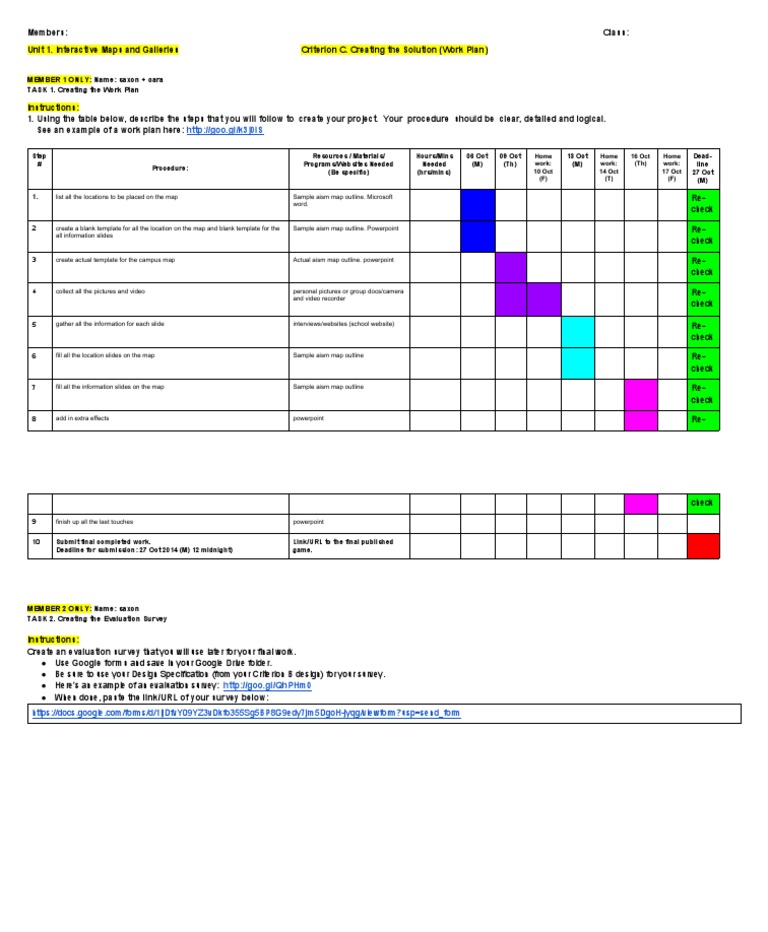 Work Plan for Interactive Map Project | PDF