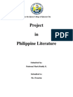 Project in Philippine Literature: Mary The Queen College of Quezon City