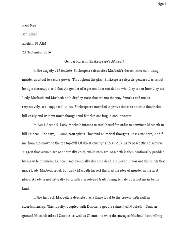 Macbeth essay topic sentence image