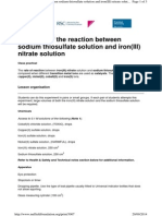 Catalysis of The Reaction Between Sodium Thiosulfate Solution and Iron (III) Nitrate Solution