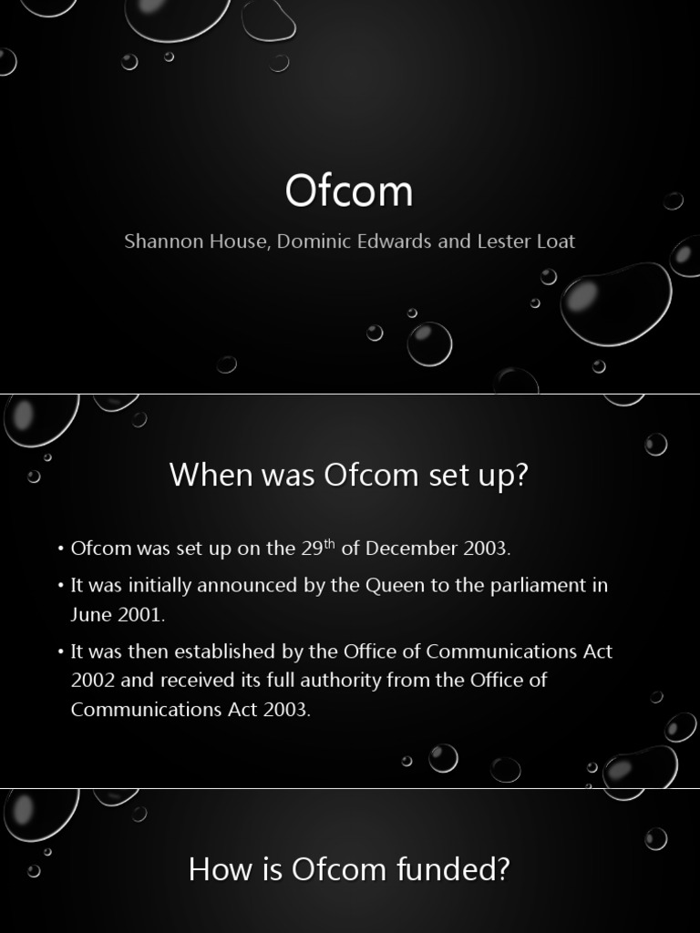 Ofcom: Establishment, Funding, and Role | PDF | Business | Finance ...