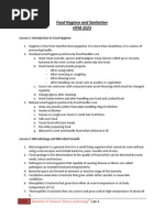 Food Hygiene and Sanitation