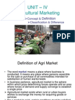 Unit - Iv Agricultural Marketing: Concept & Classification & Difference