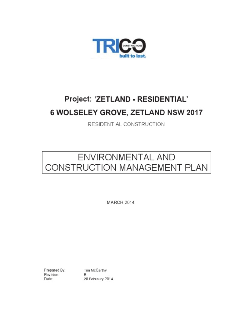 Environmental Construction Management Plan | PDF | Waste Management ...