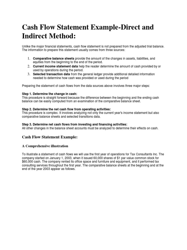 Cash Flow Statement Example | PDF | Finance & Money Management