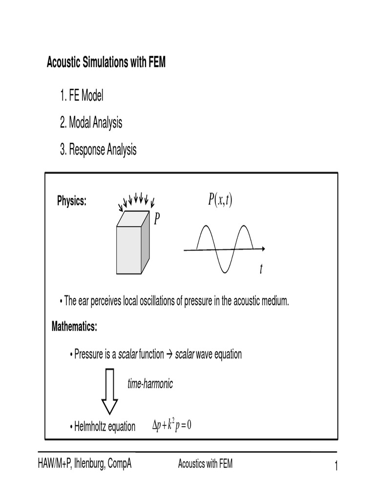 FEM Acoustic Simulations Overview | PDF | Eigenvalues And Eigenvectors ...