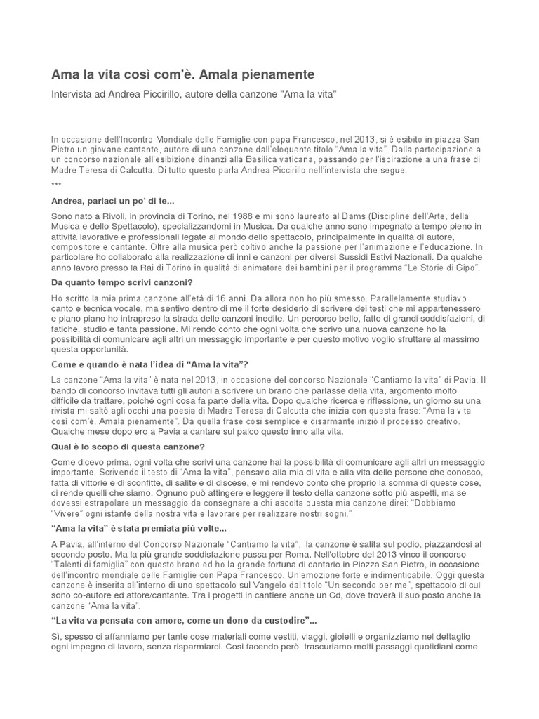 Ama La Vita Cosi Com