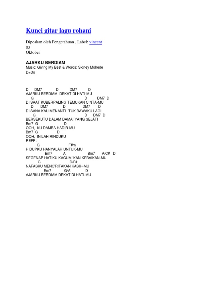 Kunci Gitar Lagu Rohani Pdf