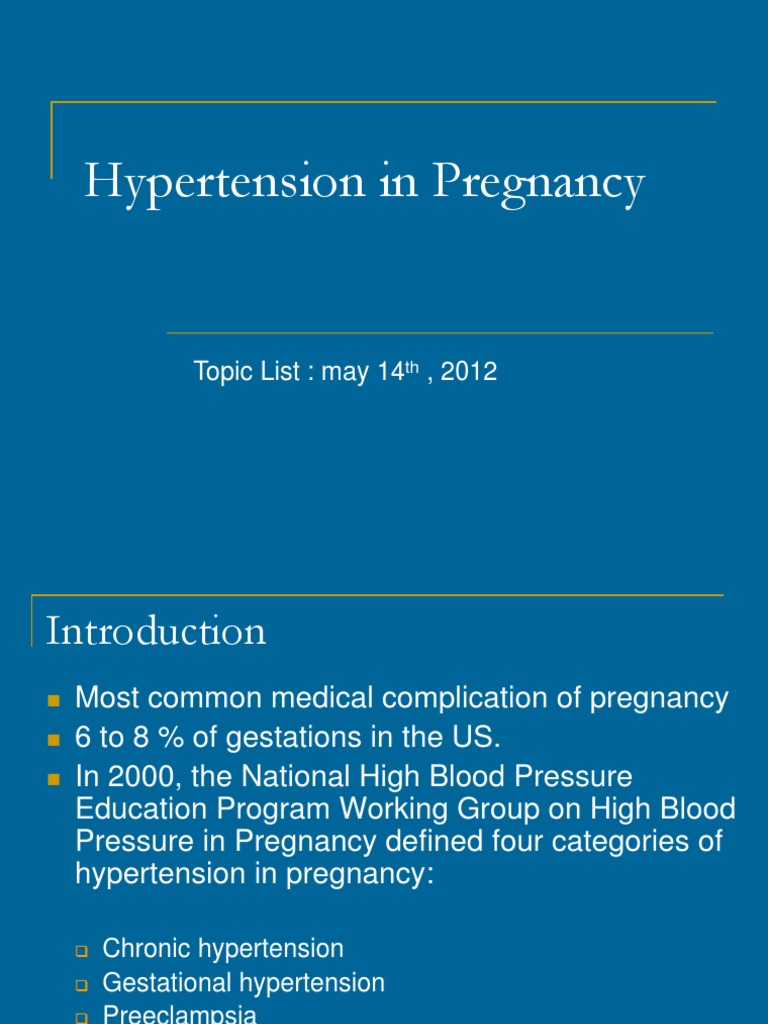 Hypertension Types and Management in Pregnancy | PDF | Hypertension ...
