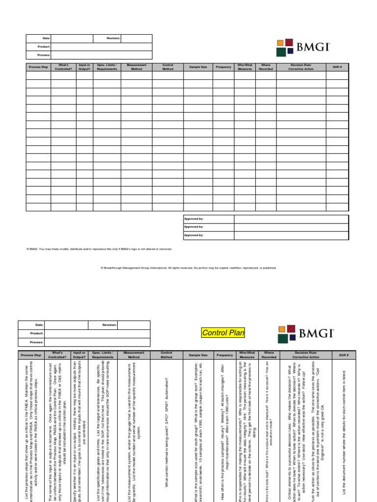 Control Plan Template | PDF | Engineering Tolerance | Project Management