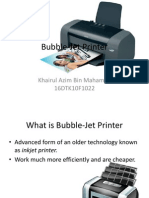 Bubble-Jet Printer: Khairul Azim Bin Mahamad 16DTK10F1022