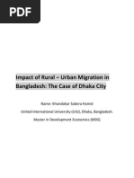 Impact of Rural-Urban Migration in Bangladesh