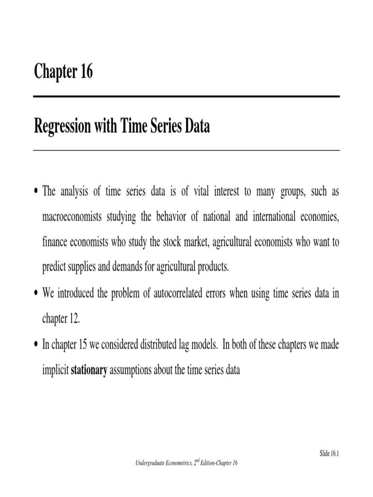 Time Series Regression Analysis | PDF | Time Series | Regression Analysis
