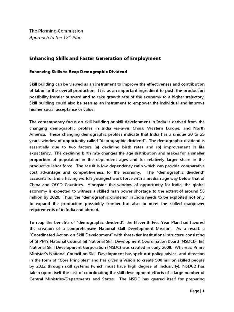 National Skill Development Policy Pdf