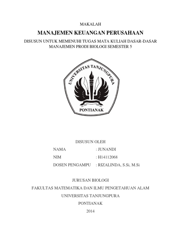 Manajemen Keuangan Perusahaan Makalah