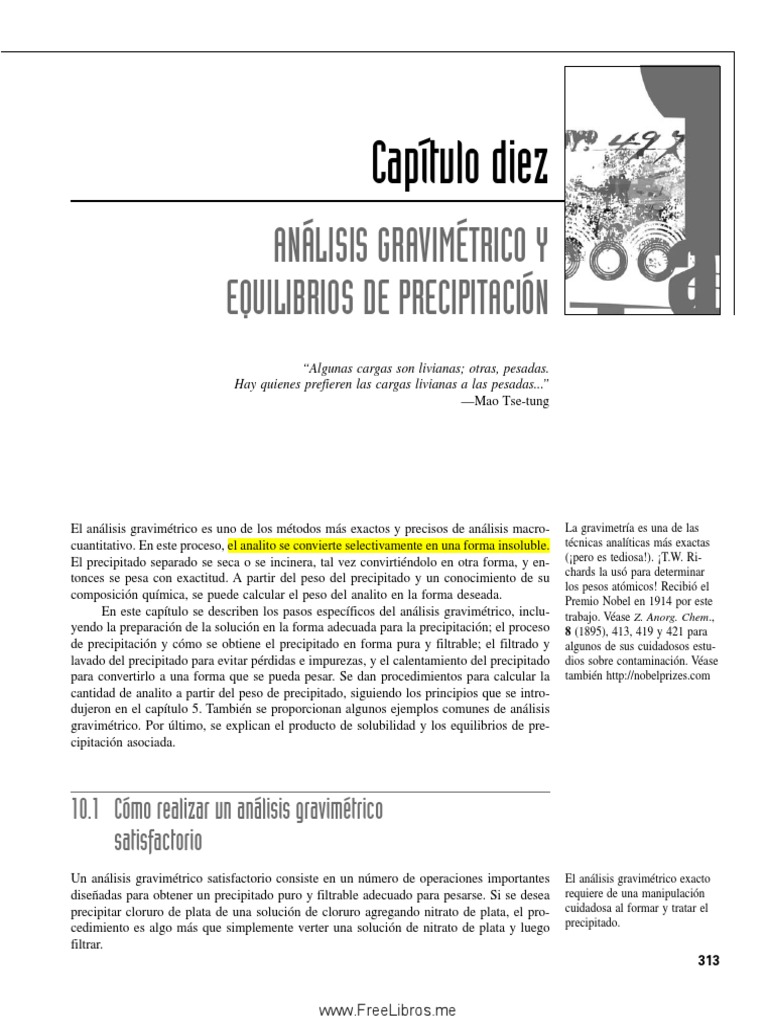 Análisis Gravimétrico: Proceso y Equilibrios | PDF | Coloide | Solubilidad