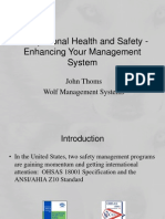 Occupational Health and Safety - Enhancing Your Management System