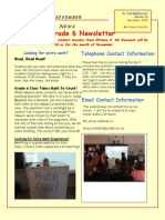 Grade 6 Newsletter: Telephone Contact Information