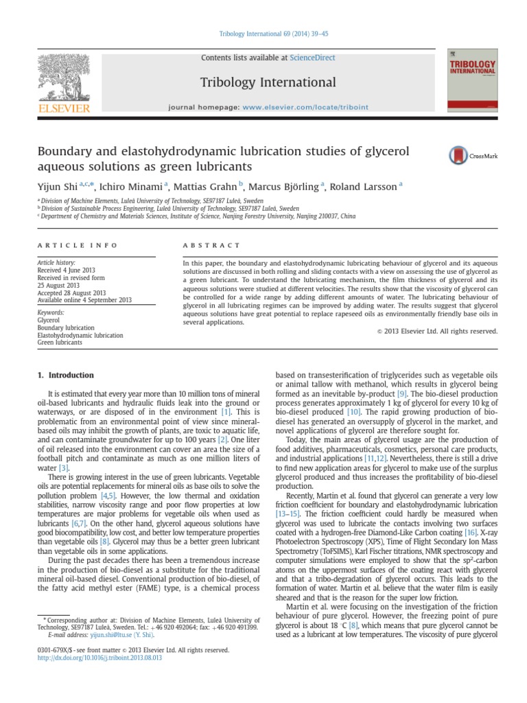 Boundary and Elastohydrodynamic Lubrication Studies | PDF | Friction ...