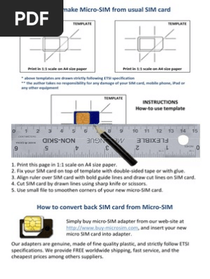 Micro Sim Plantilla