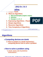 Algorithms: Readings: (SG) Ch. 2 & 3 Chapter Outline