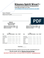 Spirit Wear Order Form 2014