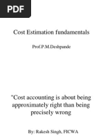 Cost Estimation Fundamentals