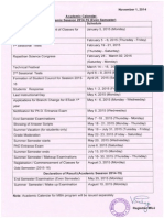 Academic Calendar Even Semester 2014-15