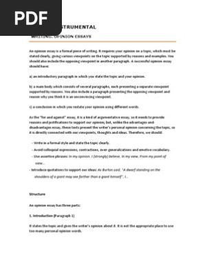 Writing. Opinion Essay