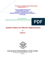 Institute Policies For Effective Implementation: College of Engineering, Pune (Coep)