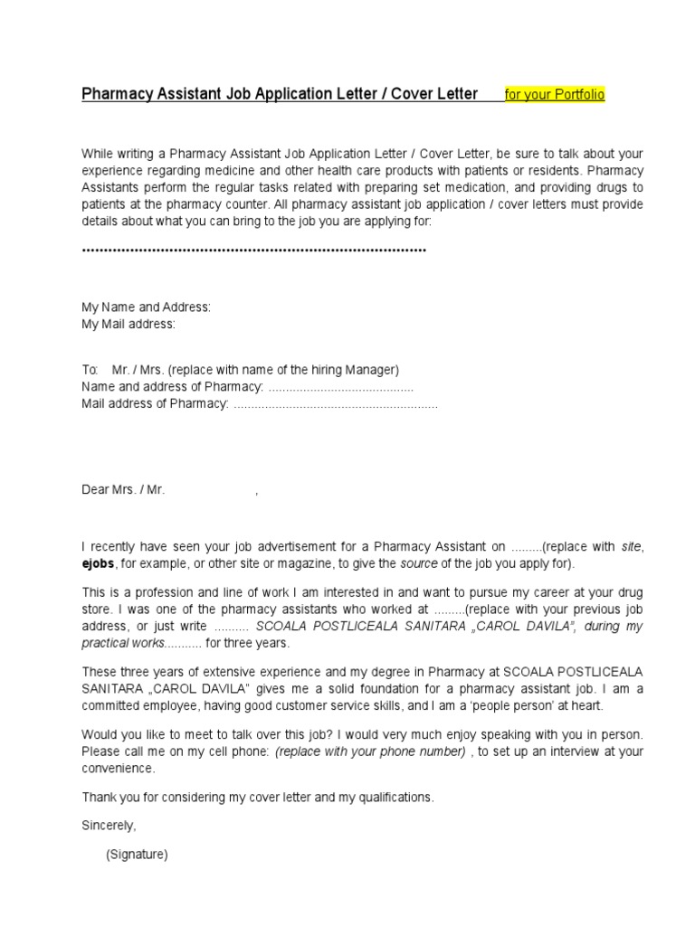 Scrisoare de Intentie | Pharmacy | Medical Prescription