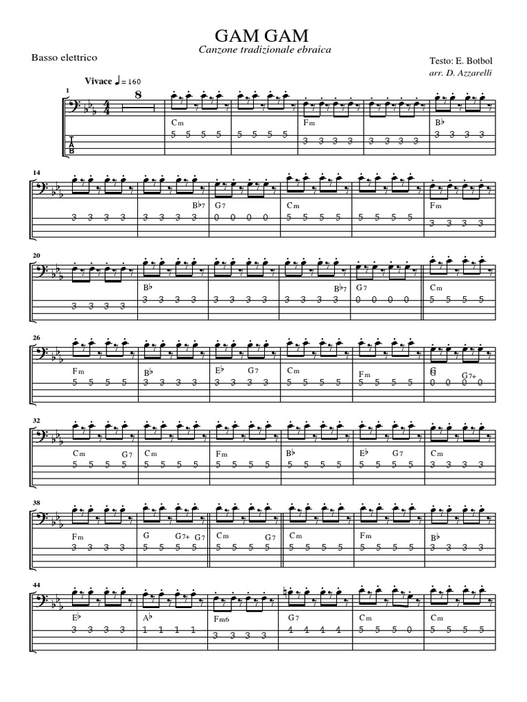 Gam Gam Spartito Per Pianoforte Pdf