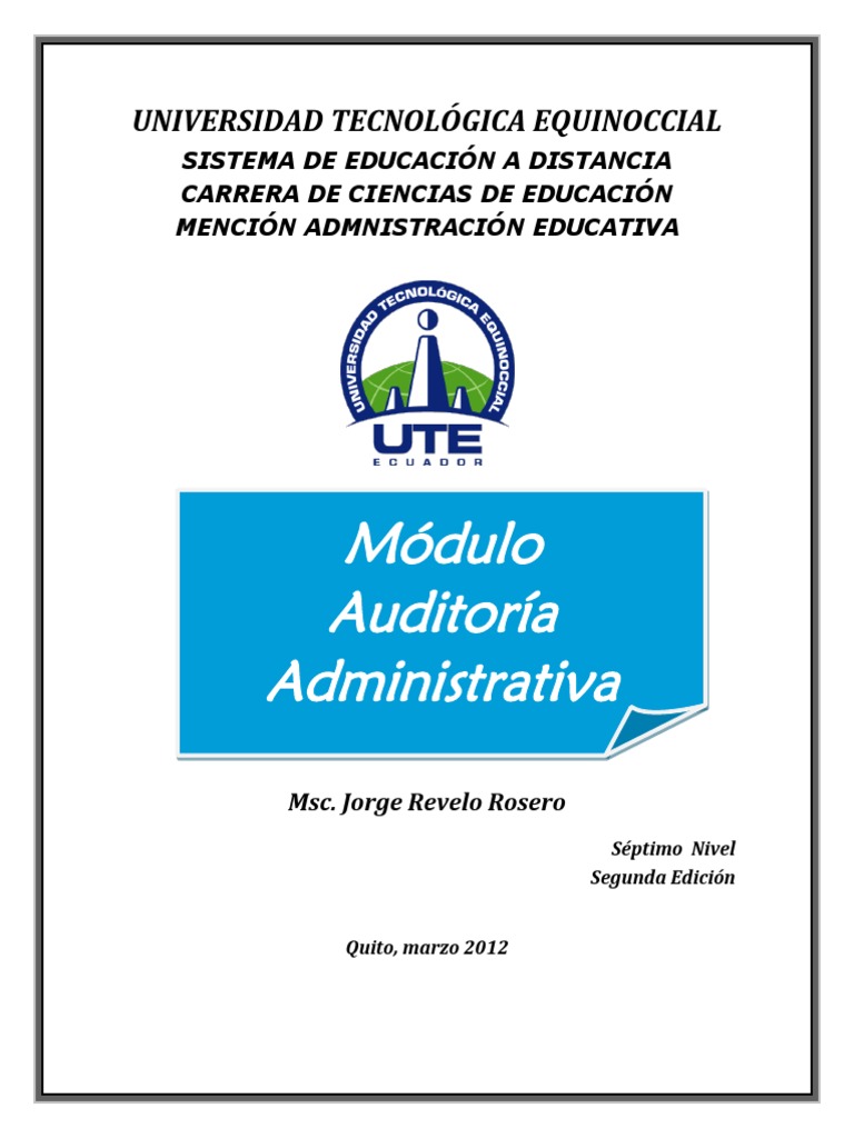 Modulo de Auditoria Administrativa  Auditoría financiera 