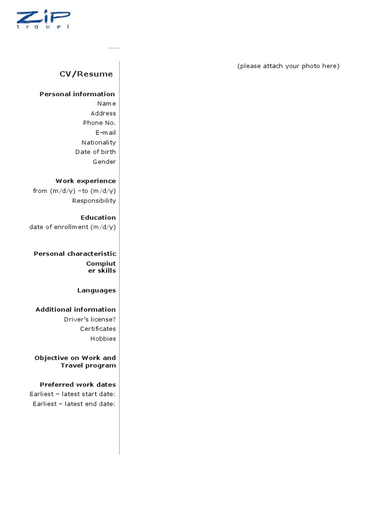CV Template with Additional Info | PDF | Career & Growth