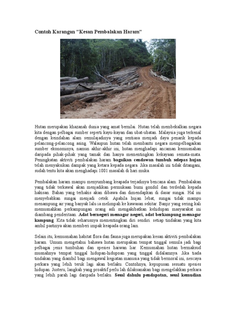 Langkah Mengatasi Pembalakan Haram Langkah Mengatasi Pembalakan Haram