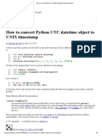 Convert Python UTC Datetime Object To UNIX Timestamp