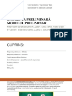 Amprenta Preliminara Si Modelul Preliminar - Bodean