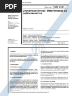 Nbr 12087 Mb 3424 - Chuveiros Eletricos - Determinacao Da Potencia Eletrica