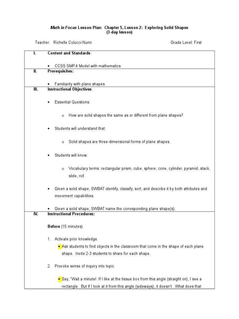 Exploring Solid Shapes for Grade 1 | PDF | Shape | Rectangle