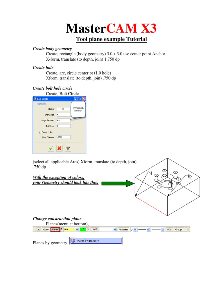 tool_plane_tutorial.pdf Machining Drilling