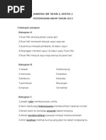 JAWAPAN Bahasa Melayu Kertas 2 Tahun 2 KSSR