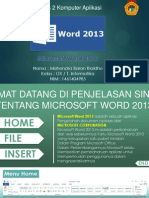 Penjelasan Microsoft Word 2013