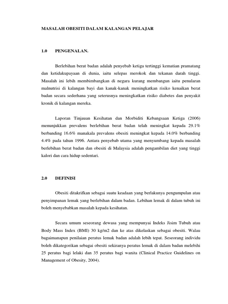 Langkah Mengatasi Obesiti Dalam Kalangan Kanak Kanak Aoc
