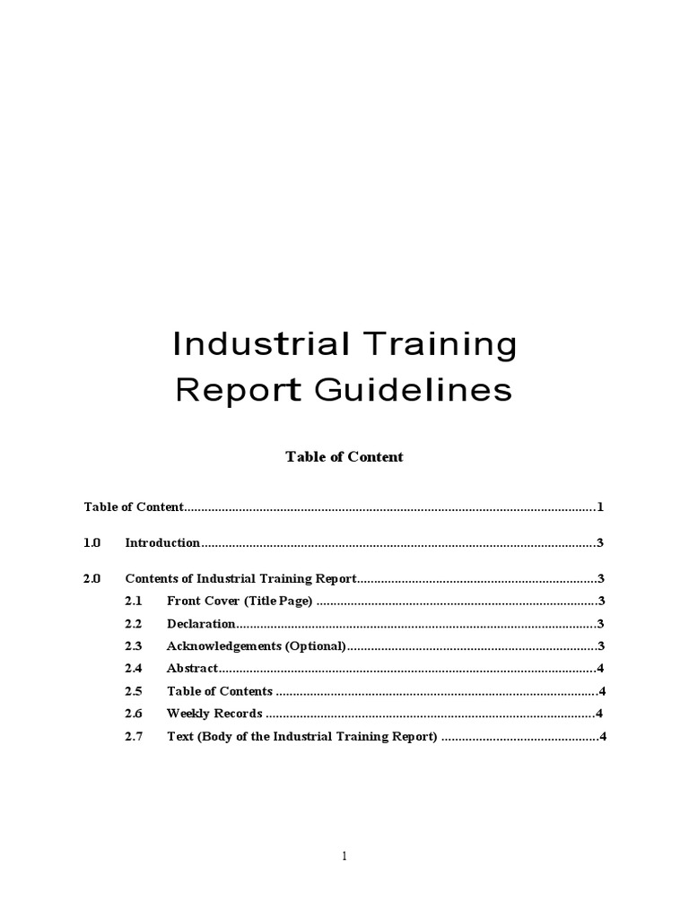 Industrial Training Report Guidelines | PDF | Abstract (Summary ...
