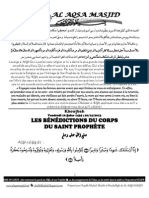 LES BÉNÉDICTIONS DU CORPS DU SAINT PROPHÈTE صلى الله عليه وسلم