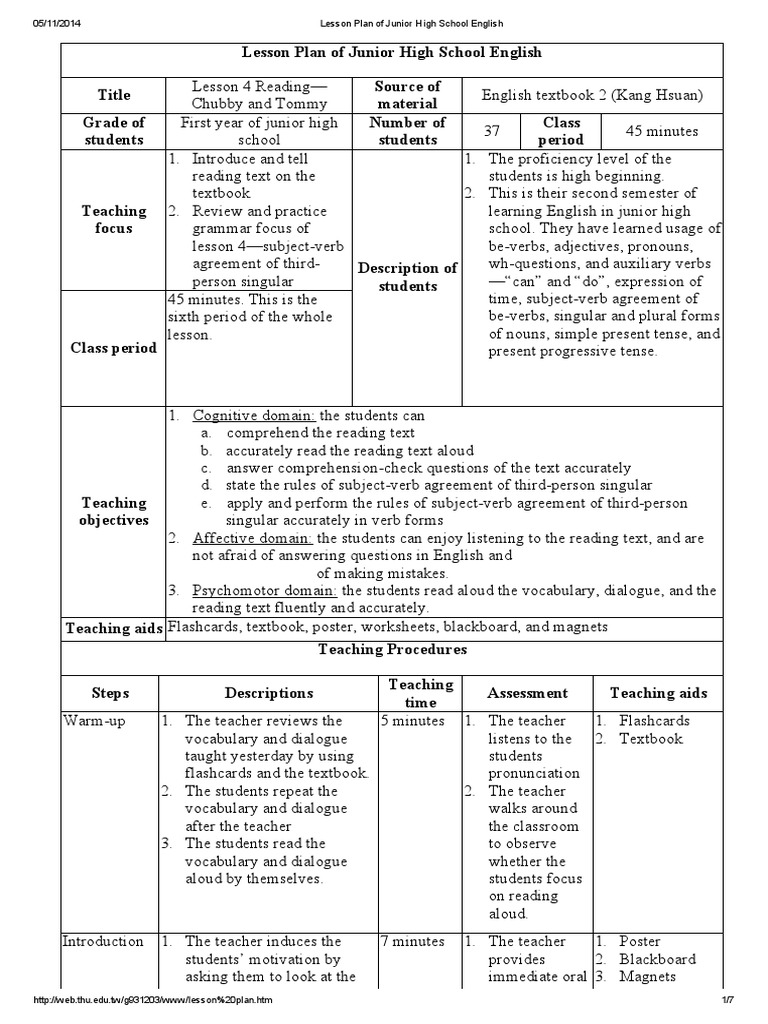 lesson-plan-of-junior-high-school-english-grammatical-number-verb-free-30-day-trial-scribd