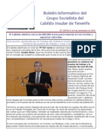 Boletín Del Grupo Socialista Del Cabildo de Tenerife 100. 3 - 9 de Noviembre 2014