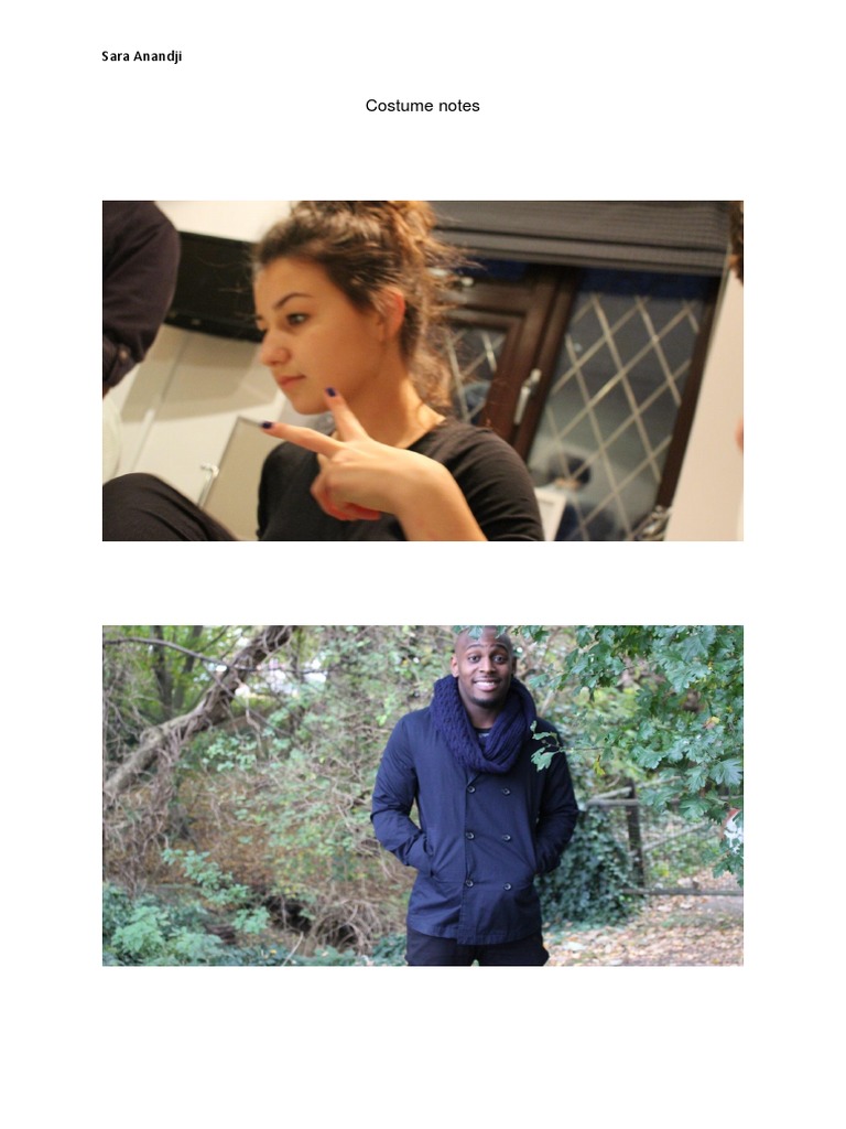 Costume Notes by Sara Anandji | PDF