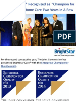 BrightStar Care® Recognized as “Champion for Quality” in Home Care Two Years in A Row