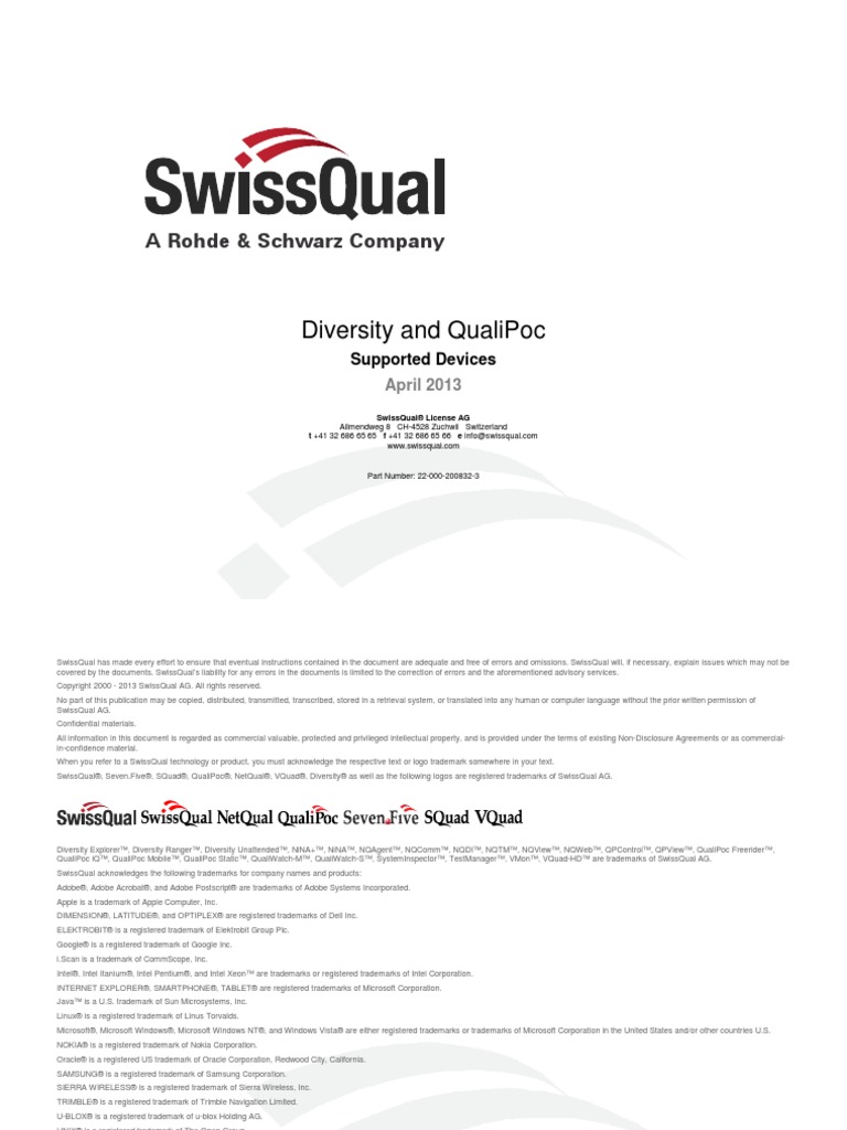 Diversity and QualiPoc - Supported Devices | PDF | Lte ...